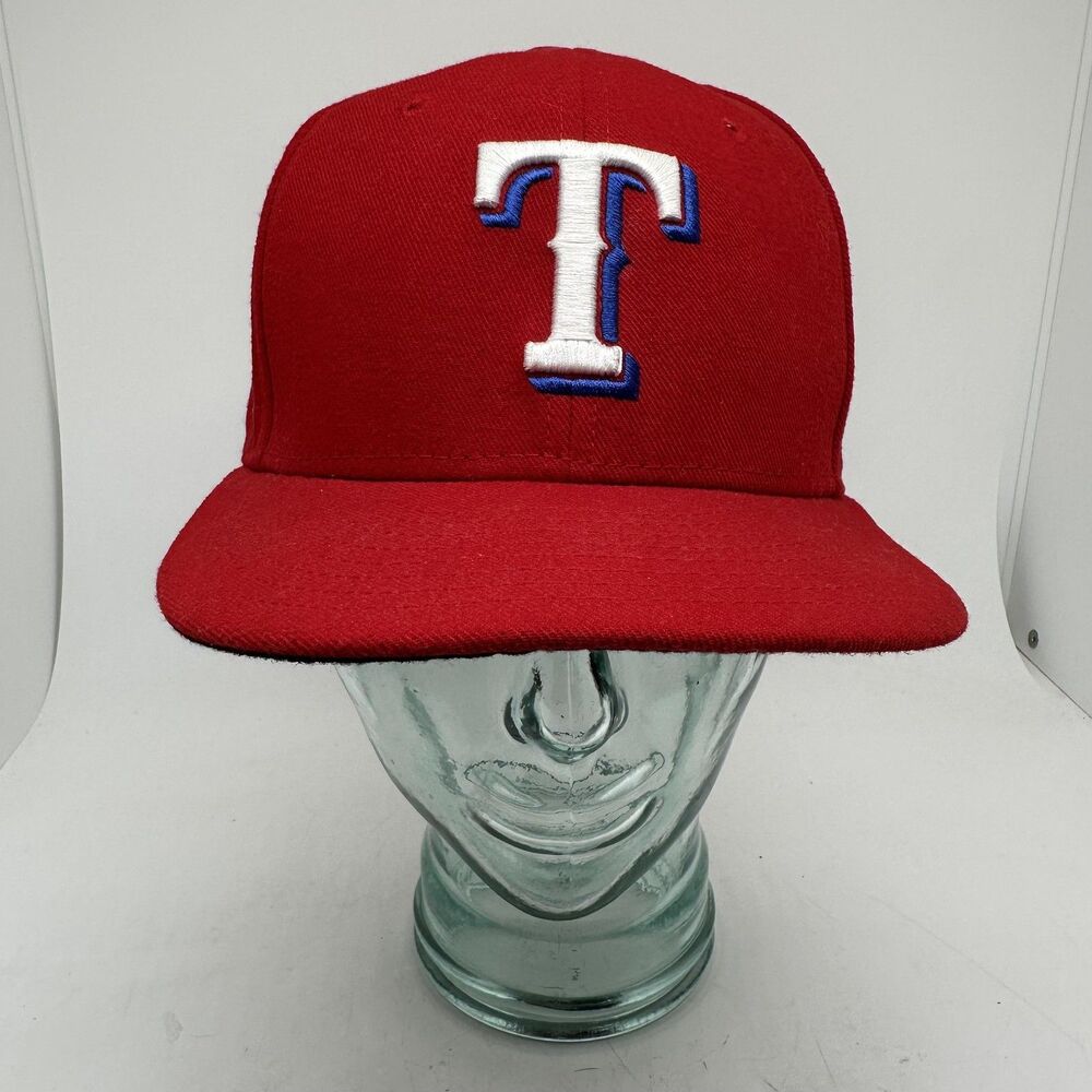 Texas Rangers Hat Cap Fitted Mens 7 1/2 Red MLB Baseball 59Fifty New Era